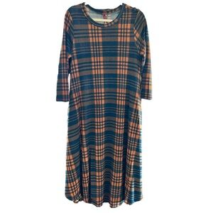 Bellamie midi swing dress plaid with pockets